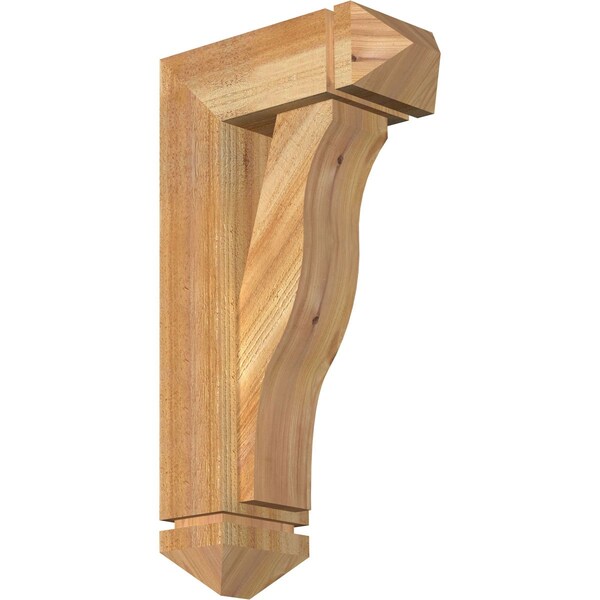Ekena Millwork Funston Arts and Crafts Rough Sawn Bracket w/ Offset Brace, Western Red Cedar, 6"W x 14"D x 26"H BKT0604X14X26FST03RWR - main
